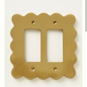 Anthropologie Scalloped Wiggle Brass Switch Plate - 2 Toggle